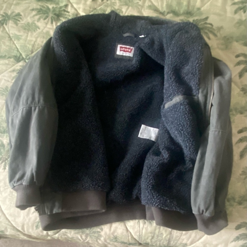 Levi’s Mens Olive Sherpa lined Cotton Utility Jacket 4XL Like New​​​​​​​​​​​ - Picture 2 of 6